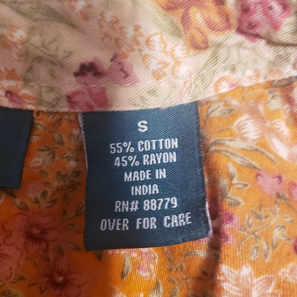 Lemon grass Button down shirt s boho floral - Picture 11 of 13